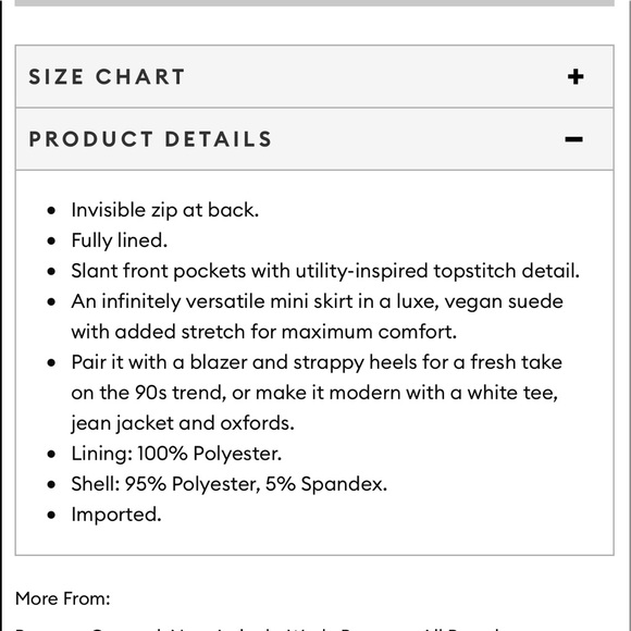 Banana republic rose vegan suede skirt NEW 2 - Picture 5 of 7